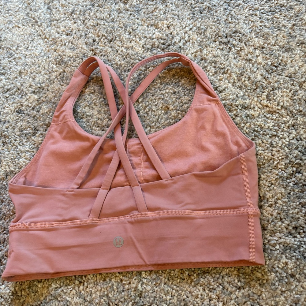 Lululemon Energy Longline Pink Sports Bra - Picture 2 of 3